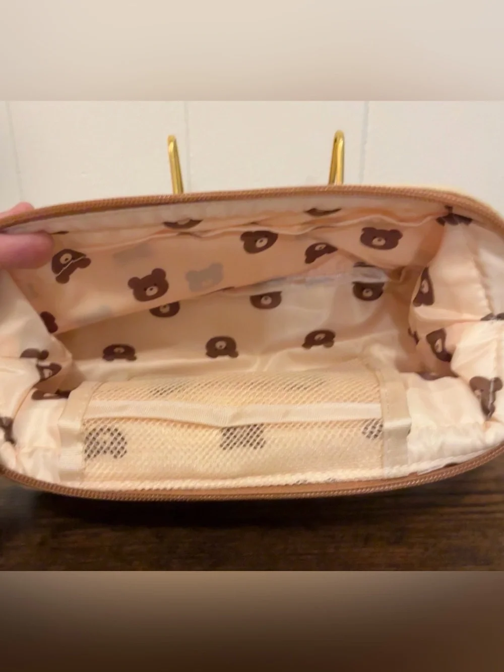 Rare NWT From Japan Skater Pompon's Bear Plush Face Pencil Cosmetic Makeup Bag
